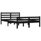 Bedframe Massief Hout Zwart 135X190 Cm 4Ft6 Double