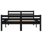 Bedframe Massief Hout Zwart 135X190 Cm 4Ft6 Double