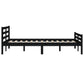 Bedframe Massief Hout Zwart 135X190 Cm 4Ft6 Double