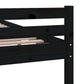 Bedframe Massief Hout Zwart 135X190 Cm 4Ft6 Double