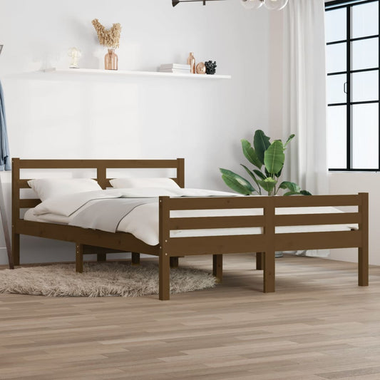 Bedframe Massief Hout Honingbruin 140X190 Cm
