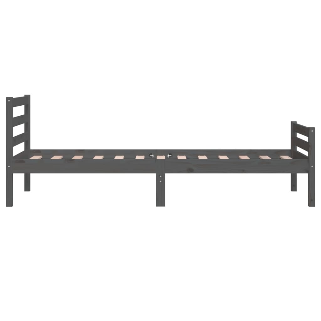 Bedframe Massief Hout Grijs 90X200 Cm
