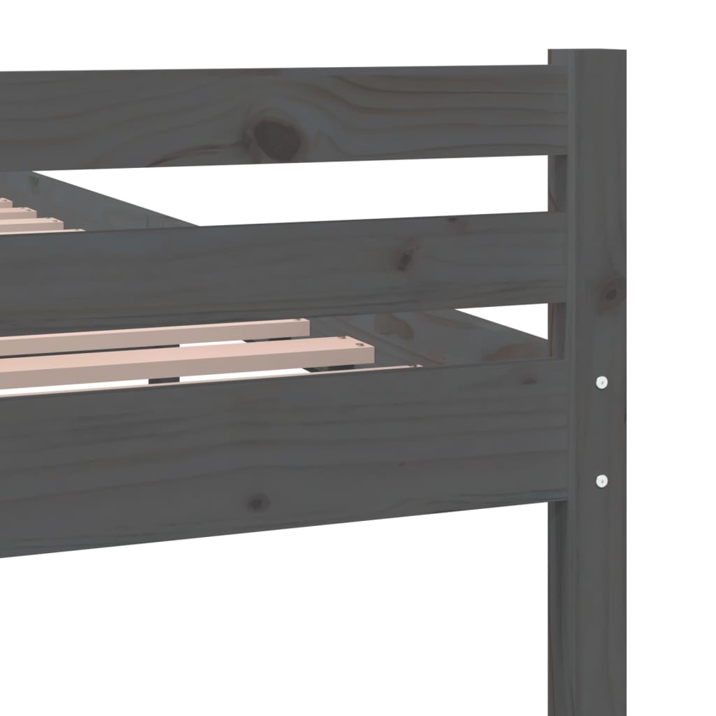 Bedframe Massief Hout Grijs 90X200 Cm