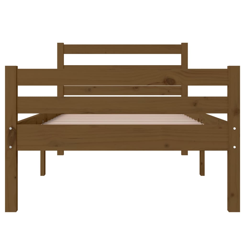 Bedframe Massief Hout Honingbruin 100X200 Cm