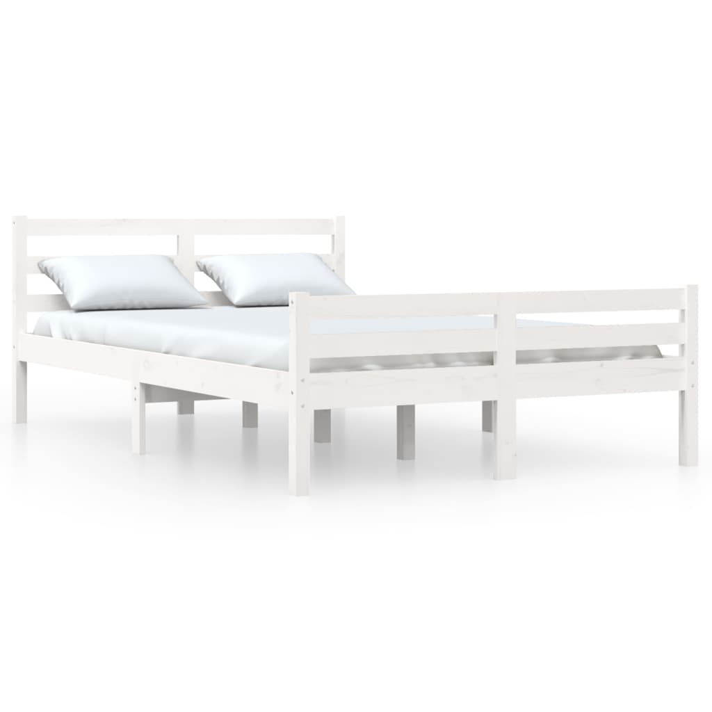 Bedframe Massief Hout Wit 120X200 Cm