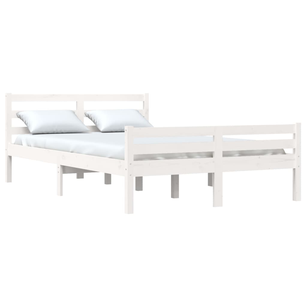 Bedframe Massief Hout Wit 120X200 Cm