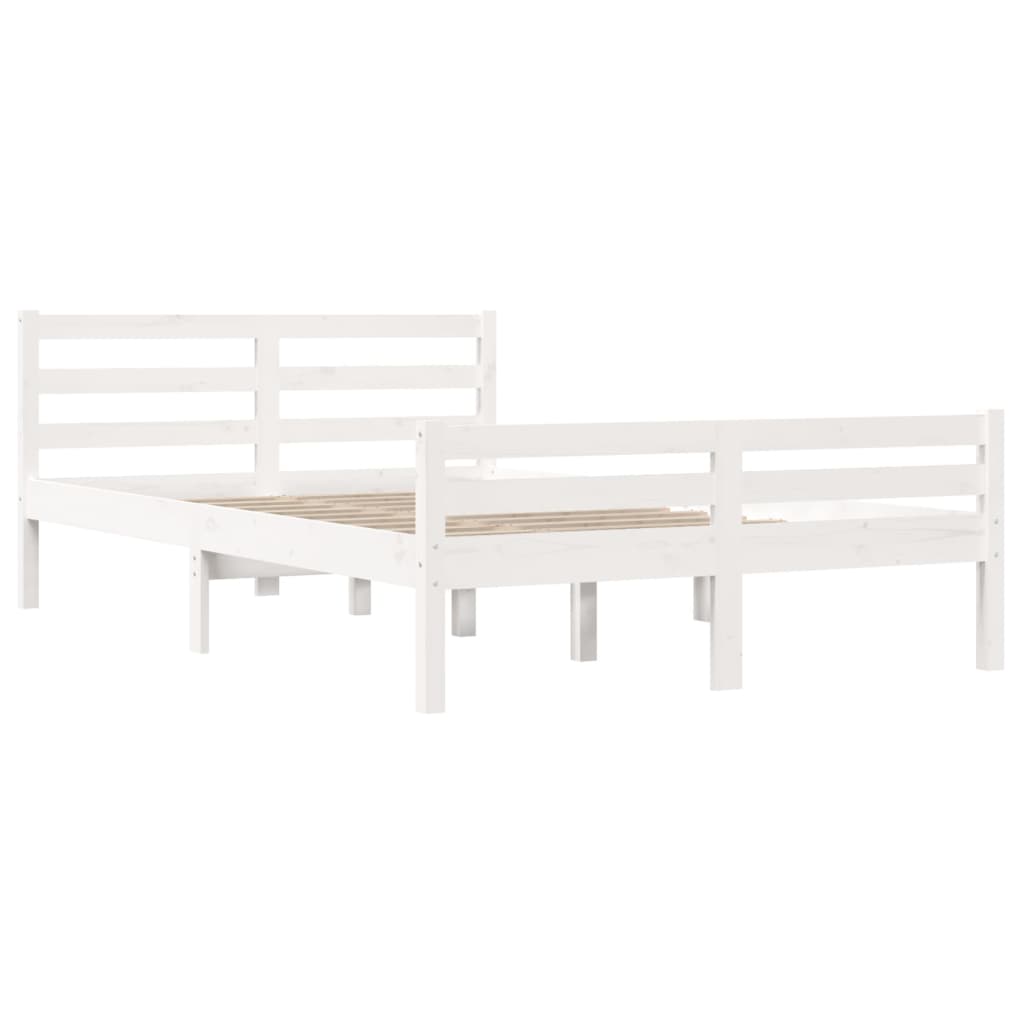 Bedframe Massief Hout Wit 120X200 Cm
