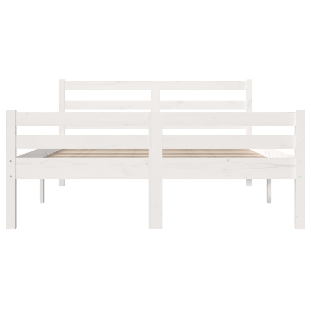 Bedframe Massief Hout Wit 120X200 Cm