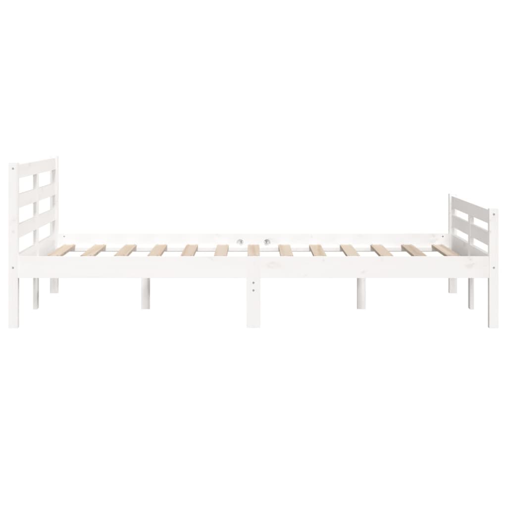 Bedframe Massief Hout Wit 120X200 Cm