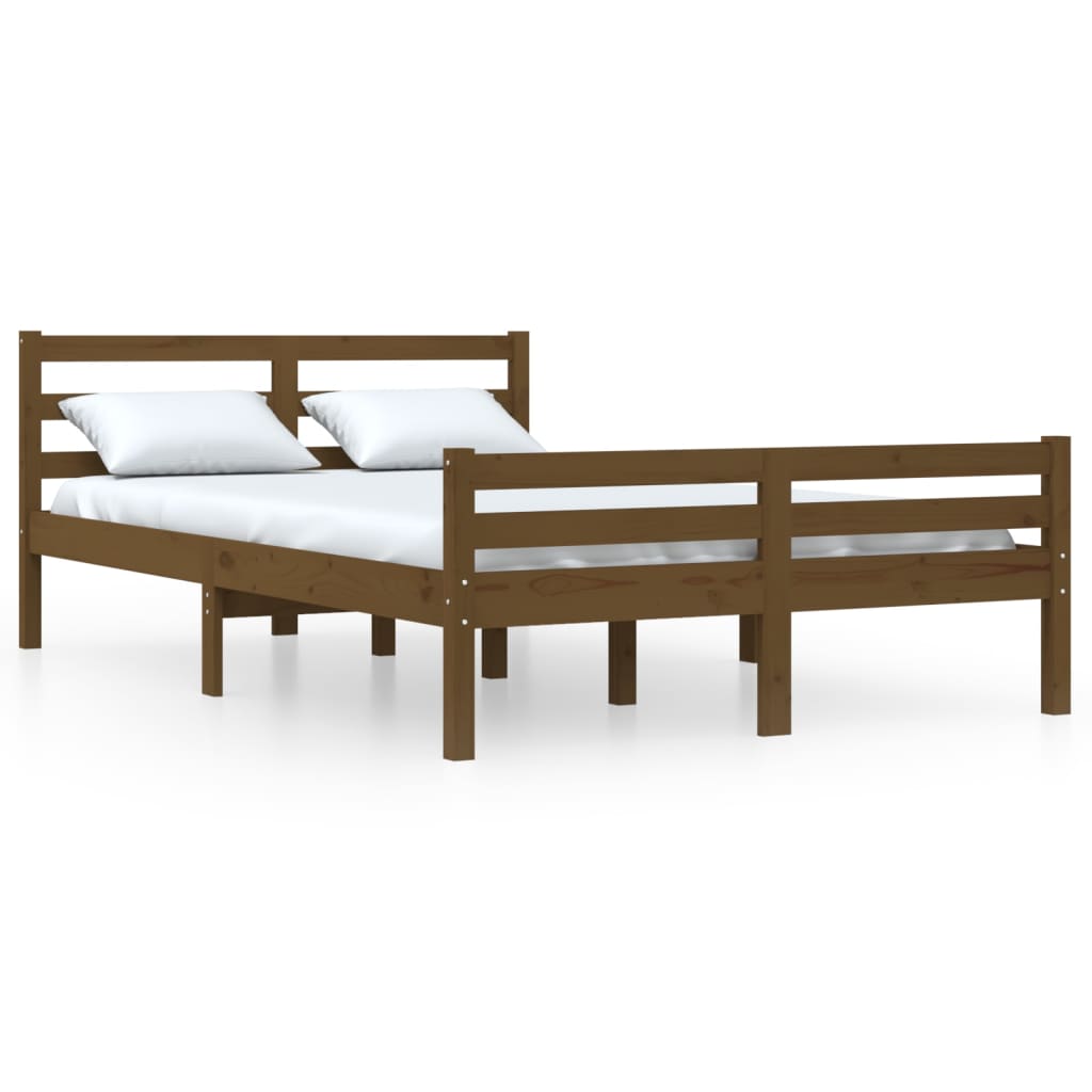 Bedframe Massief Hout Honingbruin 160X200 Cm