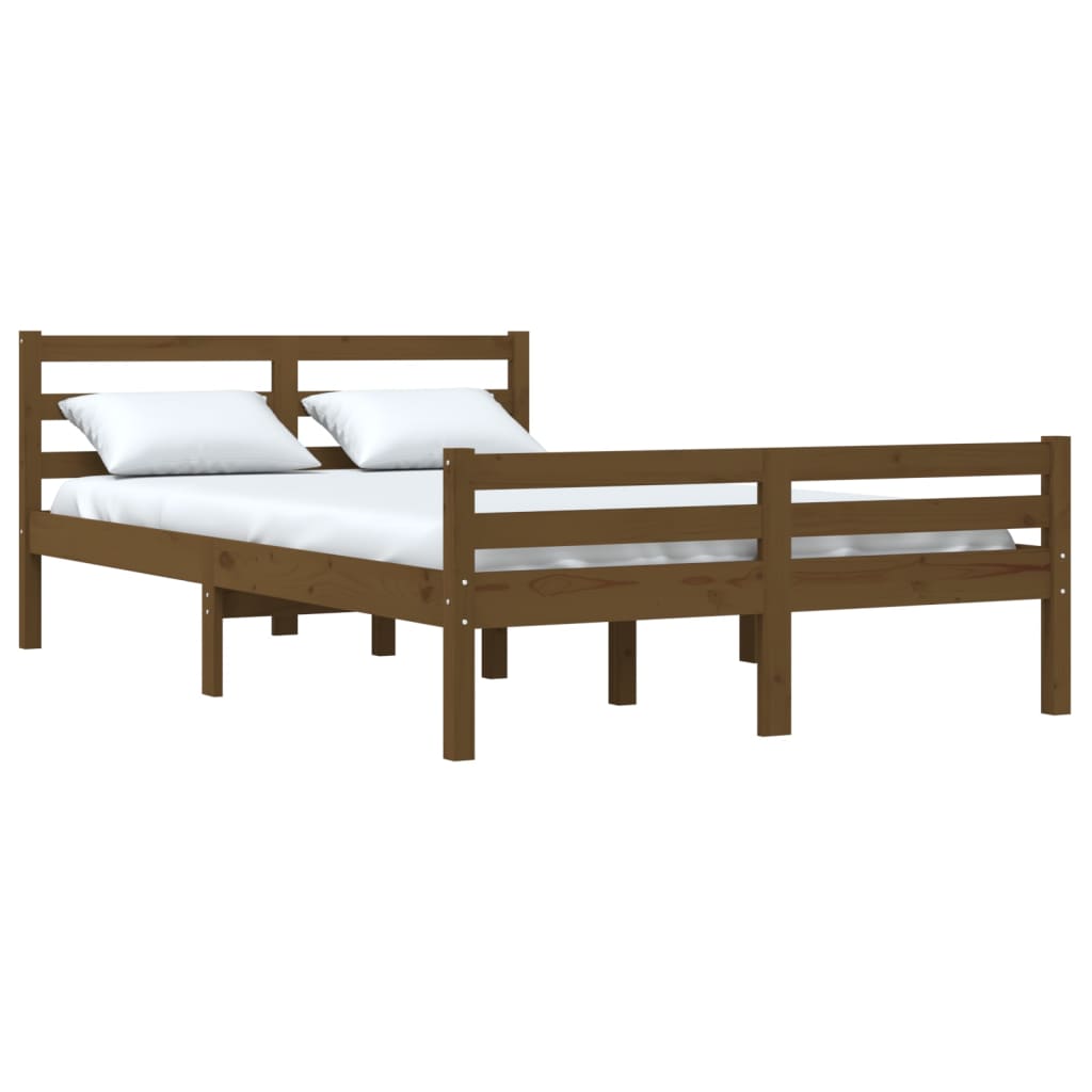 Bedframe Massief Hout Honingbruin 160X200 Cm