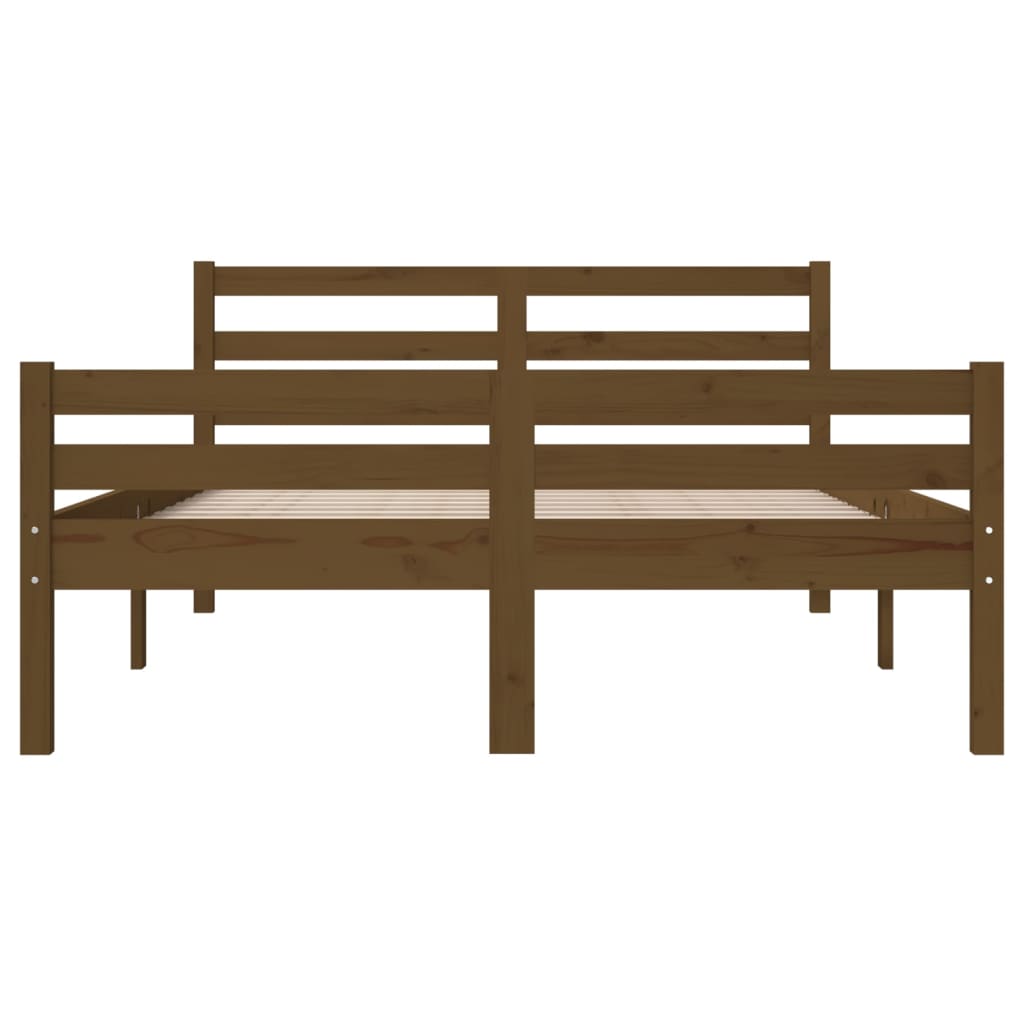 Bedframe Massief Hout Honingbruin 160X200 Cm