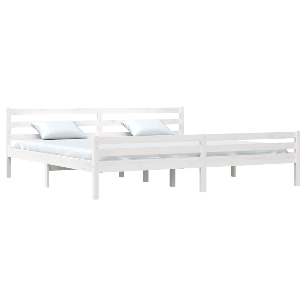 Bedframe Massief Hout Wit 180X200 Cm 6Ft Super King