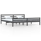 Bedframe Massief Hout Grijs 180X200 Cm 6Ft Super King