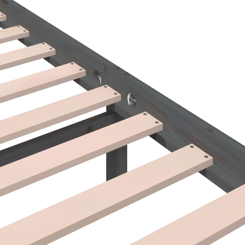 Bedframe Massief Hout Grijs 180X200 Cm 6Ft Super King