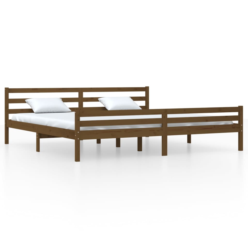 Bedframe Massief Hout Honingbruin 180X200 Cm 6Ft Super King