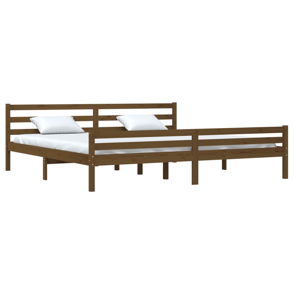 Bedframe Massief Hout Honingbruin 180X200 Cm 6Ft Super King