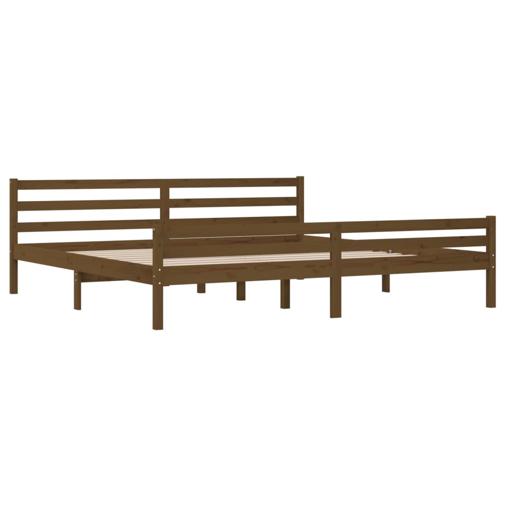 Bedframe Massief Hout Honingbruin 180X200 Cm 6Ft Super King