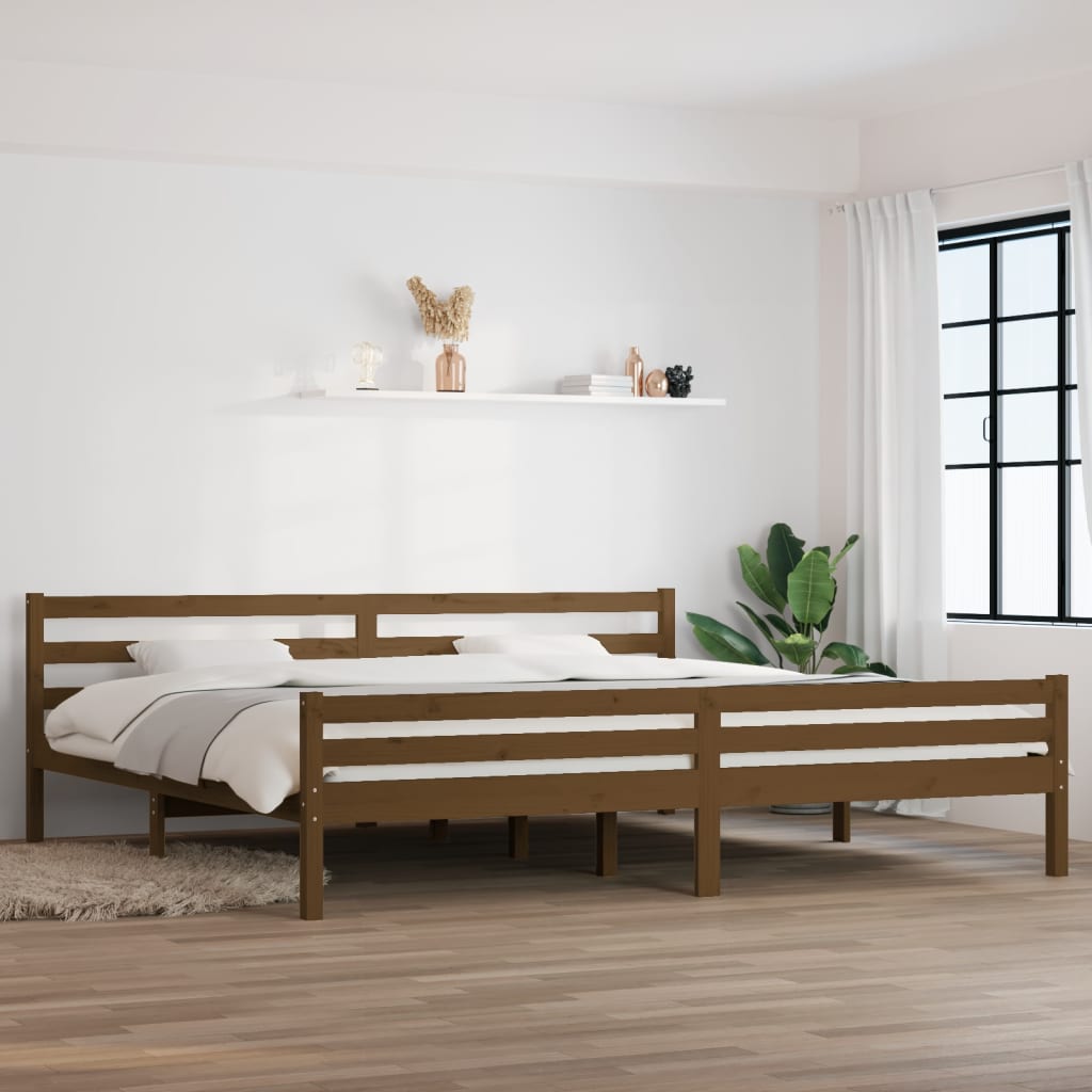 Bedframe Massief Hout Honingbruin 180X200 Cm 6Ft Super King