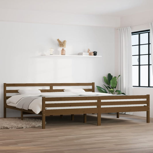 Bedframe Massief Hout Honingbruin 200X200 Cm