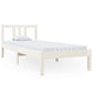 Bedframe Massief Hout Wit 75X190 Cm 2Ft6 Small Single