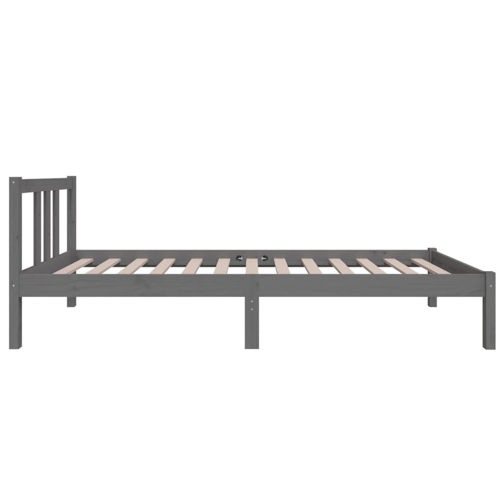 Bedframe Massief Hout Grijs 75X190 Cm 2Ft6 Small Single