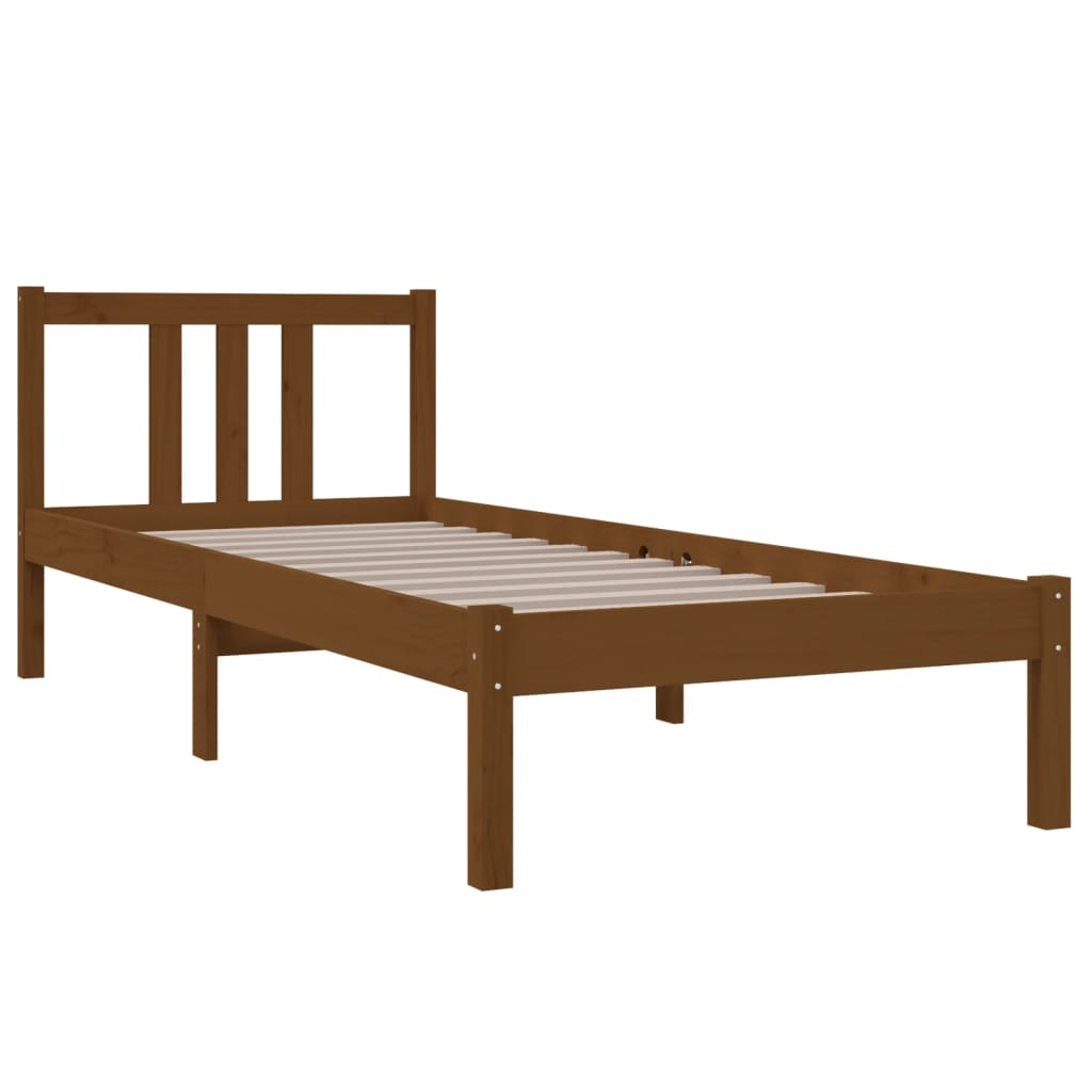 Bedframe Massief Hout Honingbruin 75X190 Cm 2Ft6 Small Single