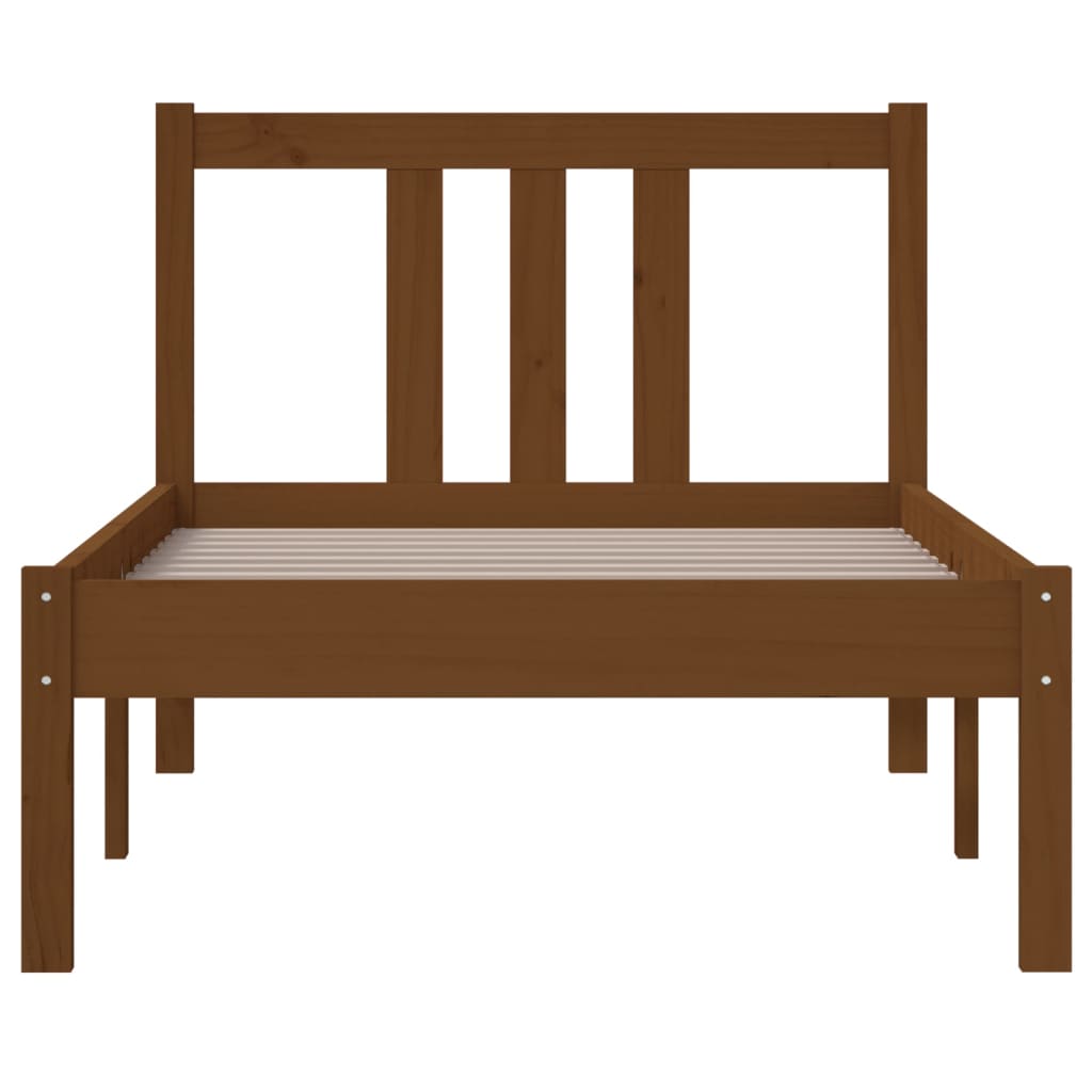 Bedframe Massief Hout Honingbruin 75X190 Cm 2Ft6 Small Single