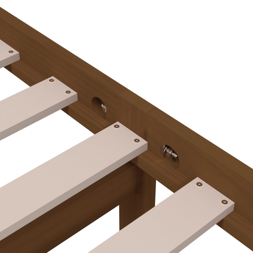 Bedframe Massief Hout Honingbruin 75X190 Cm 2Ft6 Small Single