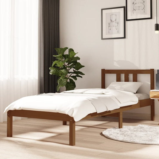 Bedframe Massief Hout Honingbruin 75X190 Cm 2Ft6 Small Single