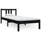 Bedframe Massief Hout Zwart 75X190 Cm 2Ft6 Small Single