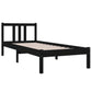 Bedframe Massief Hout Zwart 75X190 Cm 2Ft6 Small Single