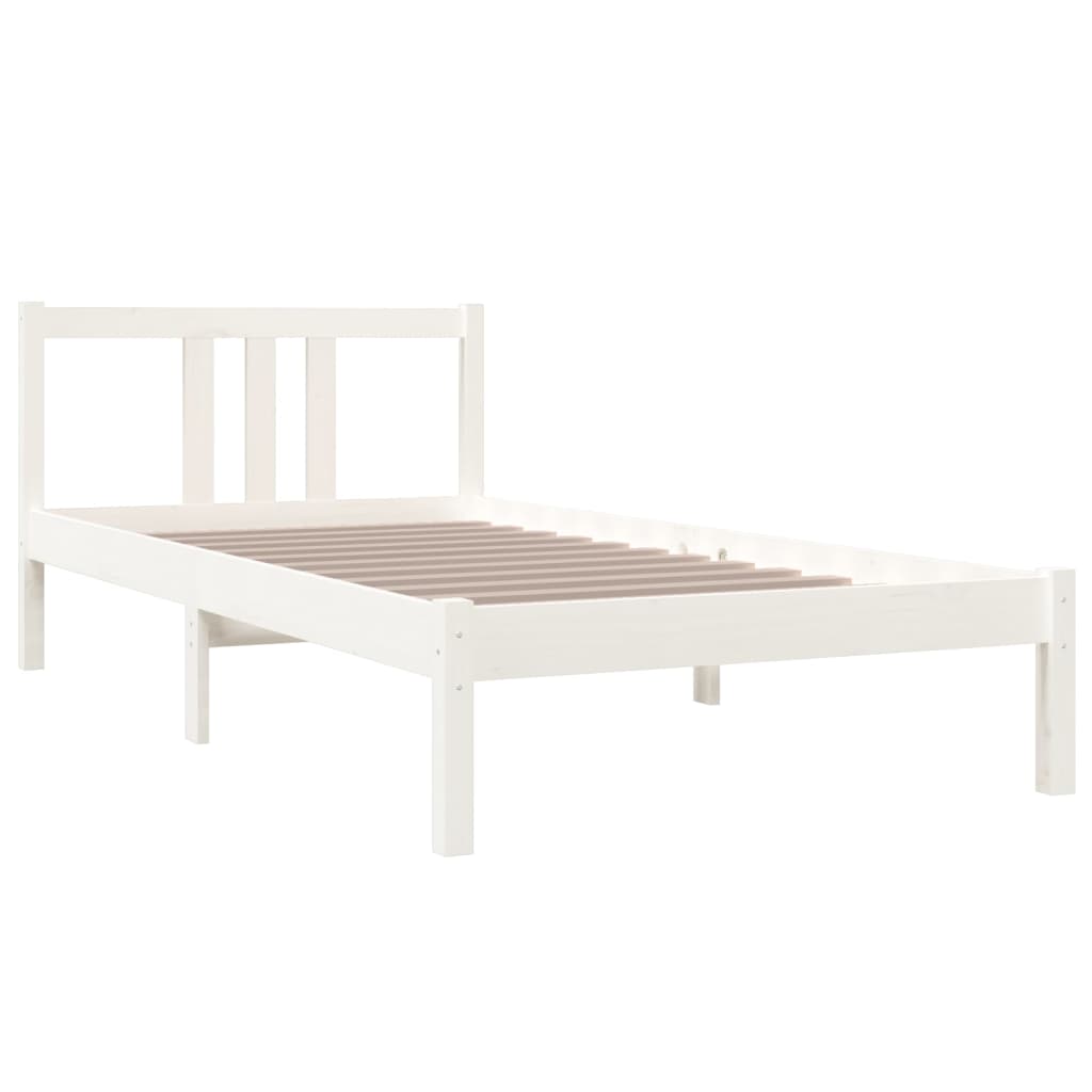 Bedframe Massief Hout Wit 90X190 Cm 3Ft Single