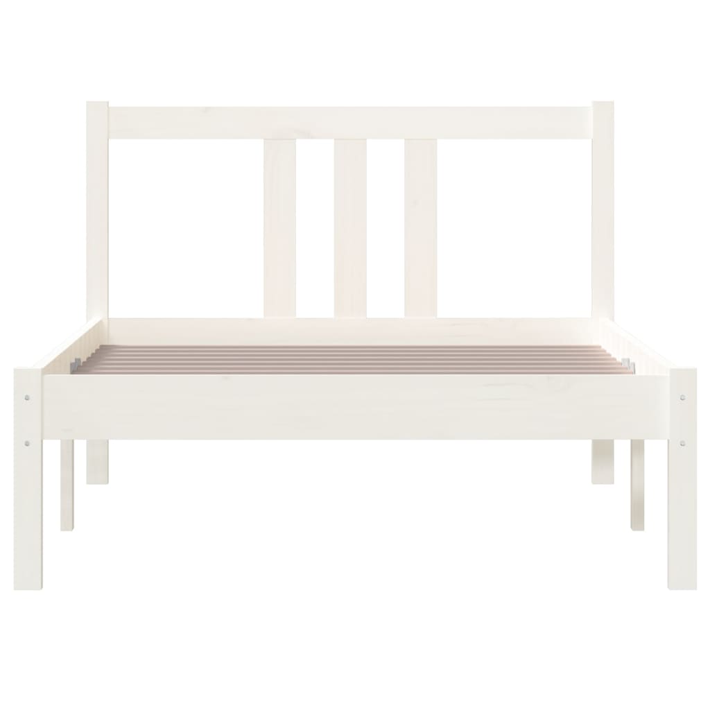 Bedframe Massief Hout Wit 90X190 Cm 3Ft Single