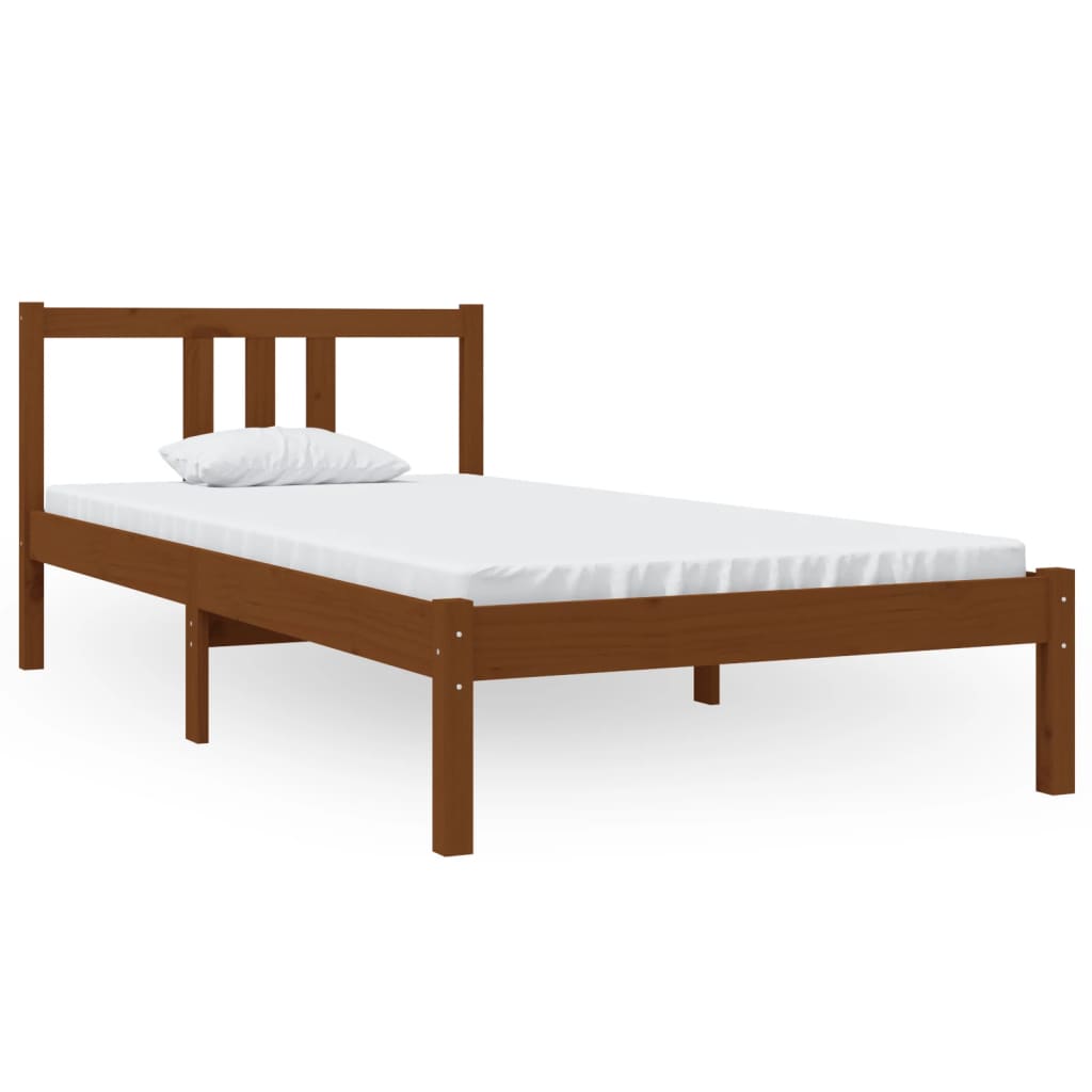 Bedframe Massief Hout Honingbruin 90X190 Cm 3Ft Single