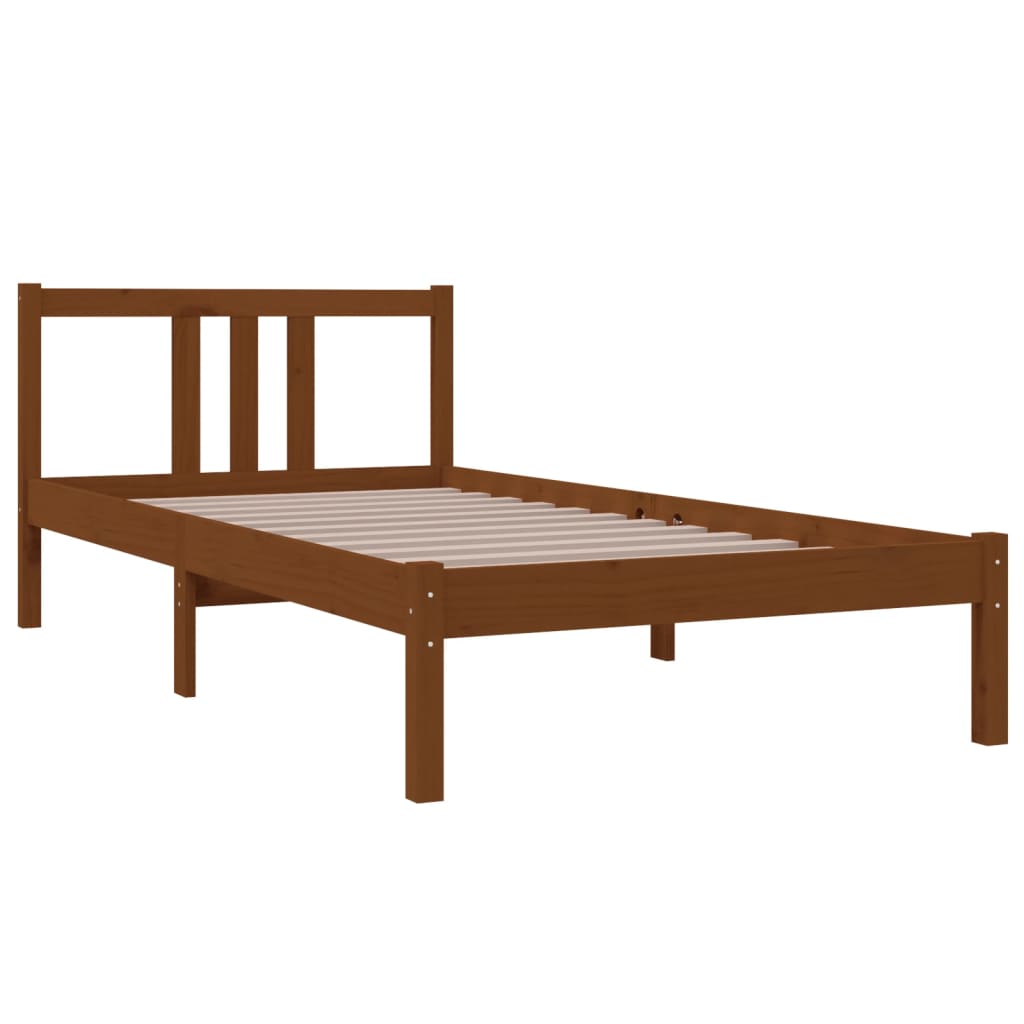 Bedframe Massief Hout Honingbruin 90X190 Cm 3Ft Single
