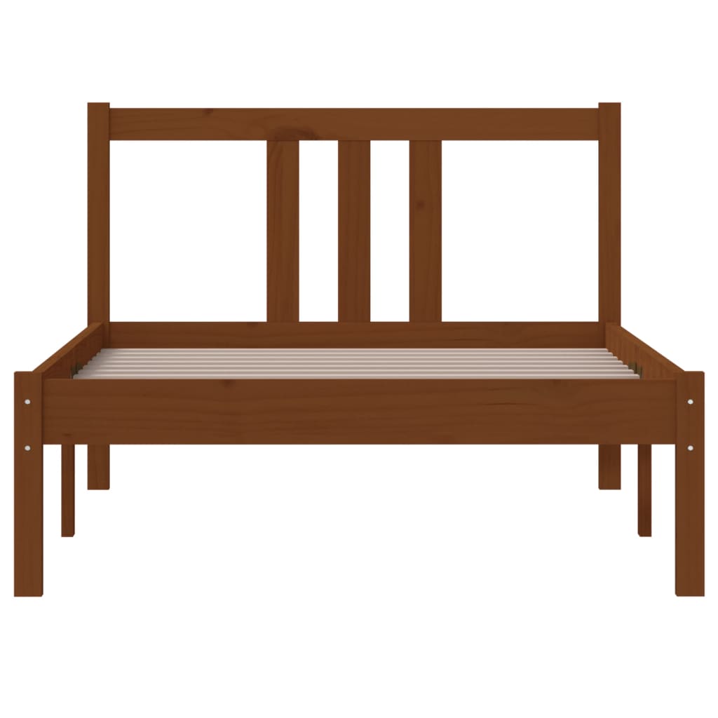Bedframe Massief Hout Honingbruin 90X190 Cm 3Ft Single