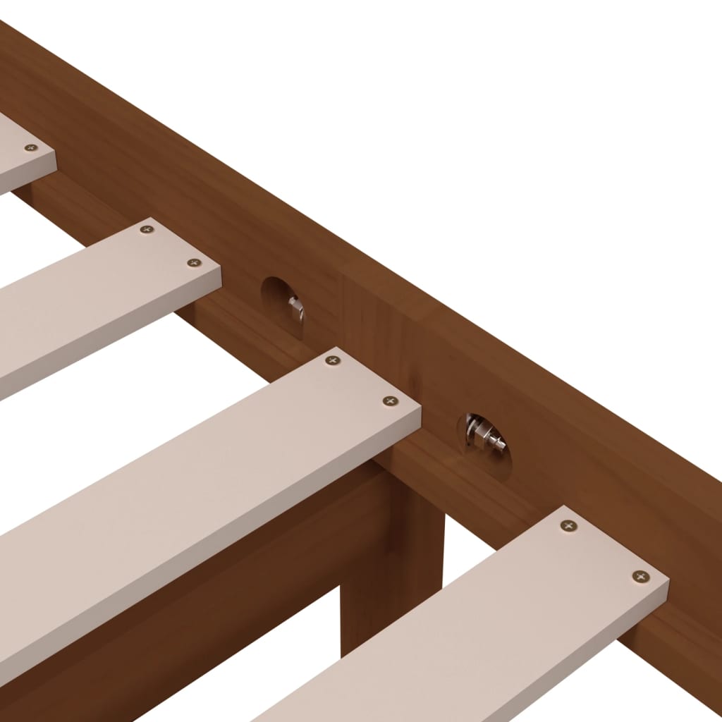 Bedframe Massief Hout Honingbruin 90X190 Cm 3Ft Single