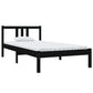 Bedframe Massief Hout Zwart 90X190 Cm 3Ft Single