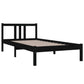 Bedframe Massief Hout Zwart 90X190 Cm 3Ft Single