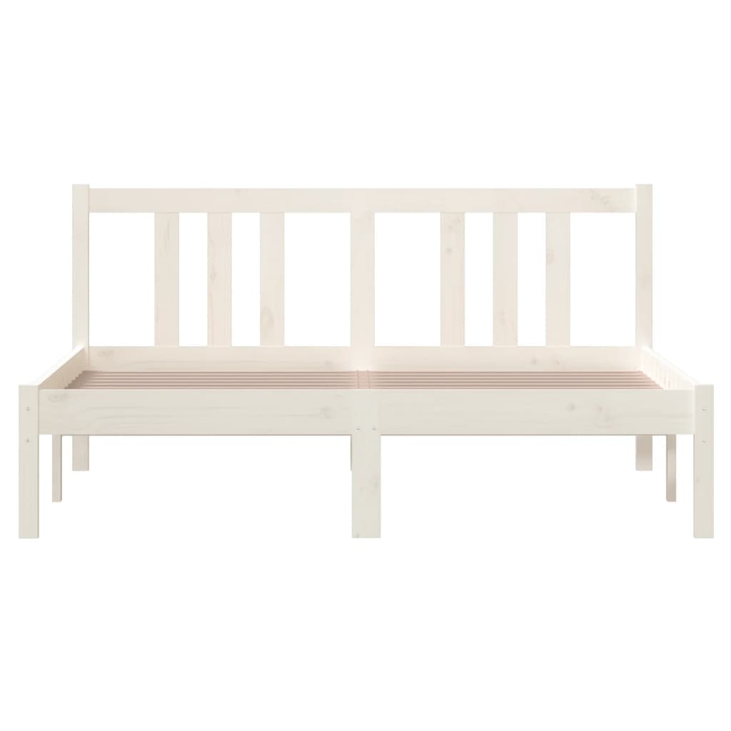 Bedframe Massief Hout Wit 120X190 Cm 4Ft Small Double