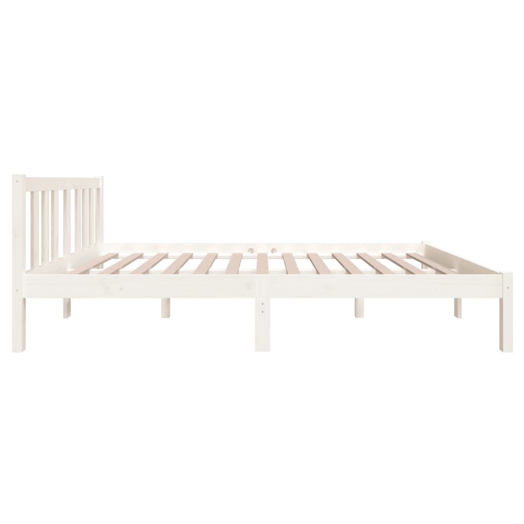 Bedframe Massief Hout Wit 120X190 Cm 4Ft Small Double