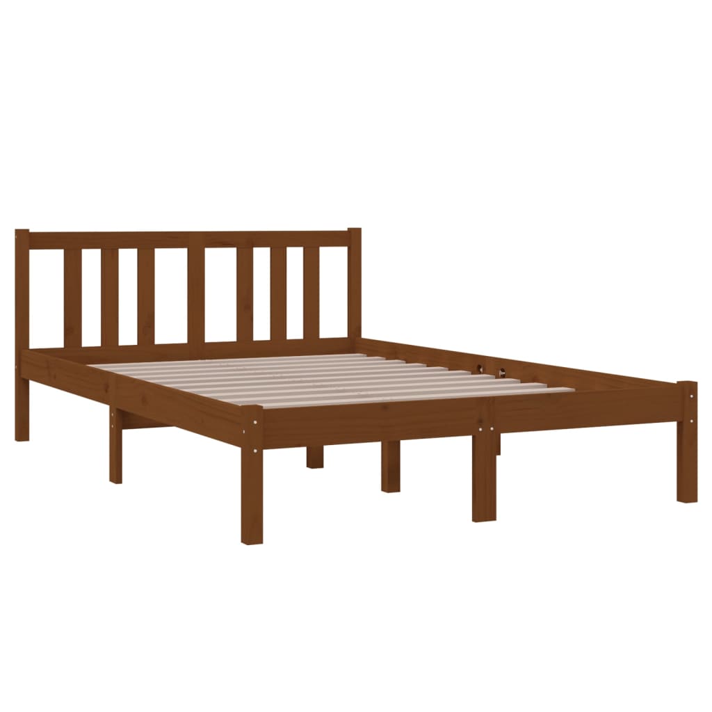 Bedframe Massief Hout Honingbruin 120X190 Cm 4Ft Small Double