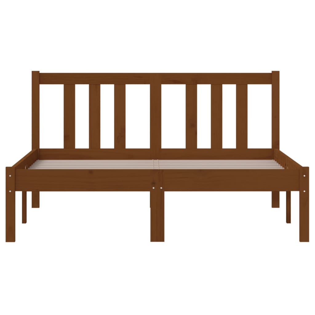 Bedframe Massief Hout Honingbruin 120X190 Cm 4Ft Small Double