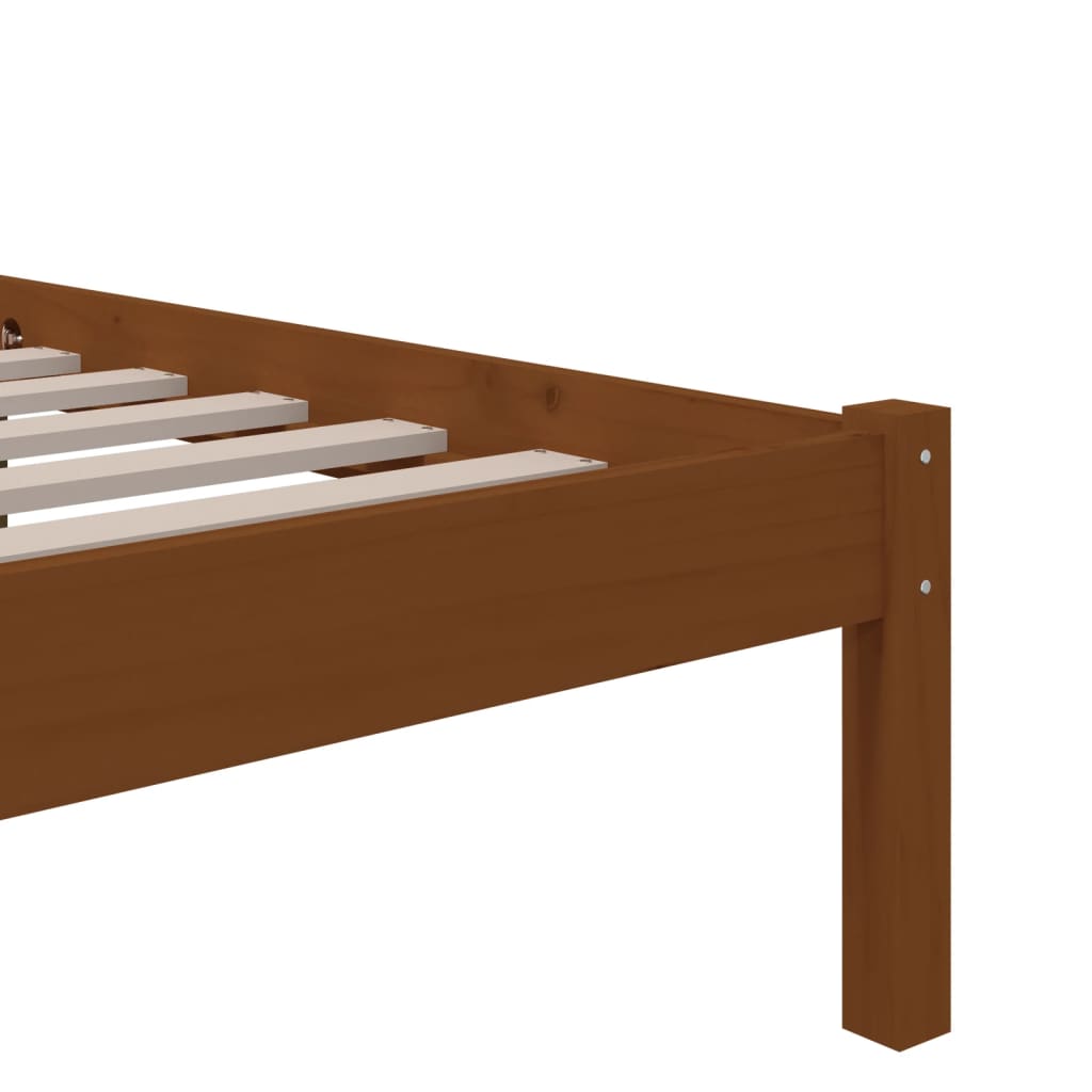 Bedframe Massief Hout Honingbruin 120X190 Cm 4Ft Small Double