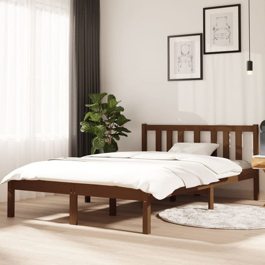 Bedframe Massief Hout Honingbruin 120X190 Cm 4Ft Small Double
