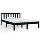 Bedframe Massief Hout Zwart 120X190 Cm 4Ft Small Double