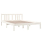 Bedframe Massief Hout Wit 135X190 Cm 4Ft6 Double