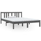 Bedframe Massief Hout Grijs 135X190 Cm 4Ft6 Double