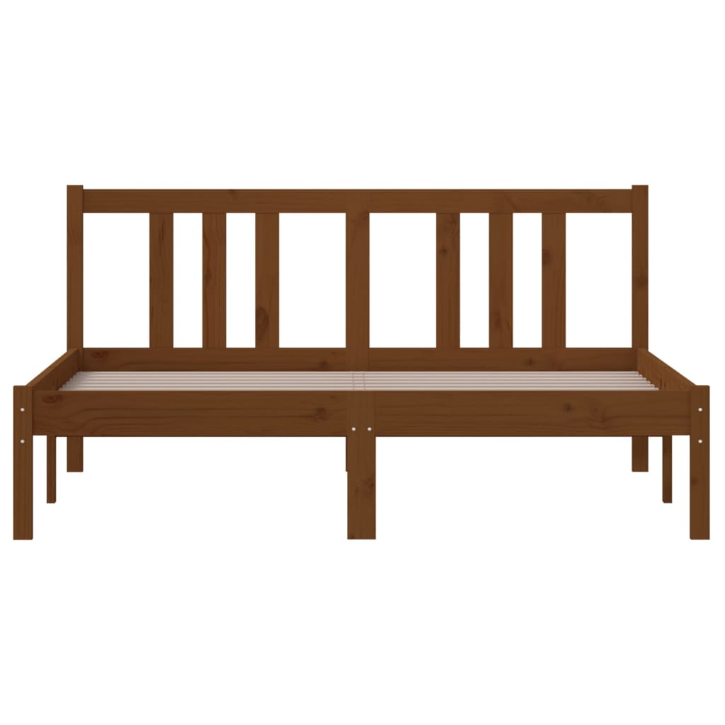 Bedframe Massief Hout Honingbruin 135X190 Cm 4Ft6 Double